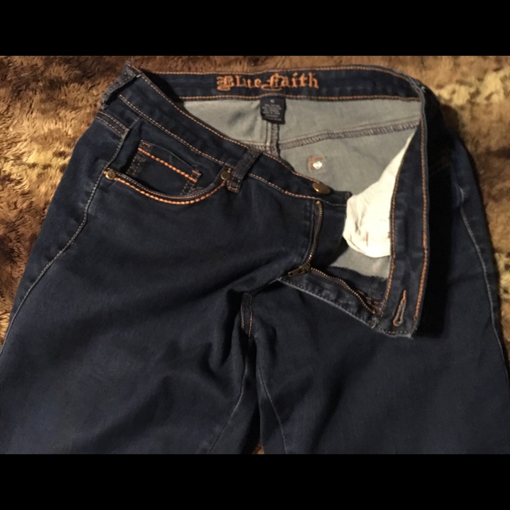 Blue Faith Blue Jeans Size 10 Skinny Leg Stretch! - Picture 3 of 3
